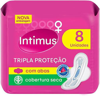 ABSORVENTE INTIMUS C/ABAS COBERTURA SECA C/8