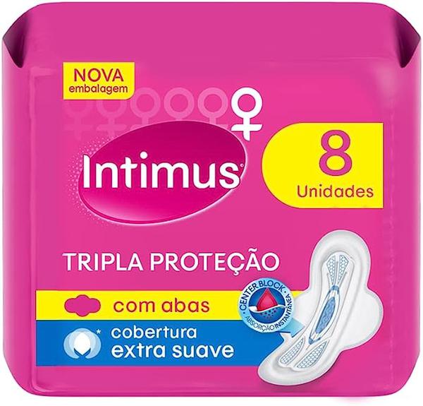 ABSORVENTE INTIMUS C/ABAS COBERTURA EXTRA SUAVE C/8