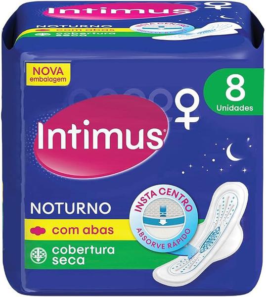 ABSORVENTE INTIMUS NOTURNO C/ABAS COBERTURA SECA C/8