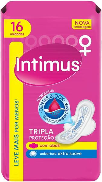 ABSORVENTE INTIMUS C/ABAS COBERTURA SUAVE LEVE MAIS PAGUE MENOS C/16