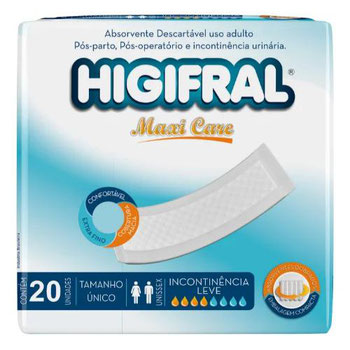 ABSORVENTE MAXI CARE INCONTINENCIA LEVE TAMANHO UNICO C/20