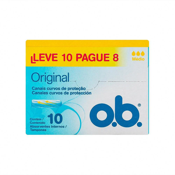 ABSORVENTE INTERNO O.B. MEDIO LEVE 10 PAGUE 8