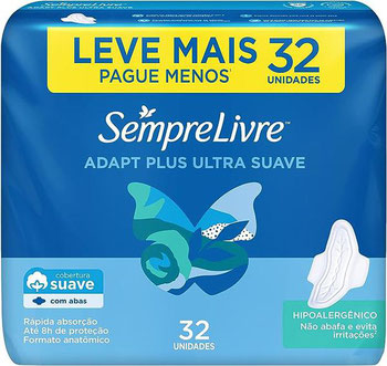 ABSORVENTE SEMPRE LIVRE C/ABAS COBERTURA ULTRA SUAVE LEVE MAIS PAGUE MENOS C/32