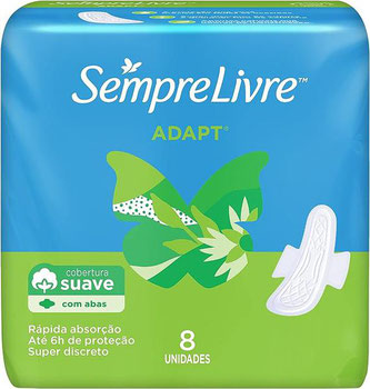 ABSORVENTE SEMPRE LIVRE C/ABAS COBERTURA SUAVE C/8