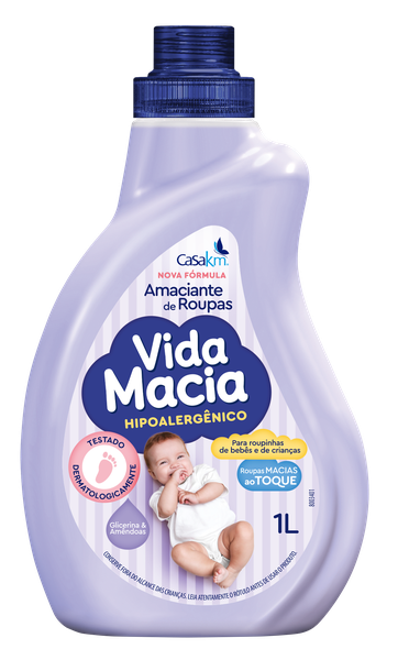 AMACIANTE CASA KM VIDA MACIA BEBE GLICERINA & AMENDOAS 1LT