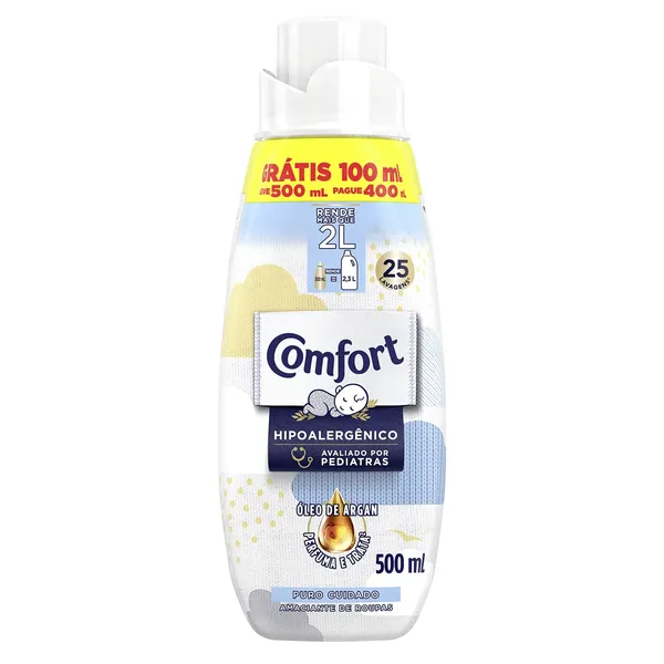 AMACIANTE COMFORT CONCENTRADO PURO CUIDADO LEVE 500 PAGUE 400ML