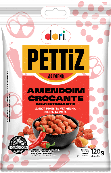 AMENDOIM DORI PETTIZ CROCANTE PIMENTA VERMELHA 120G