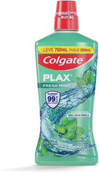 ANTI-SEPTICO COLGATE PLAX FRESH MINT LEVE 750ML PAGUE 500ML