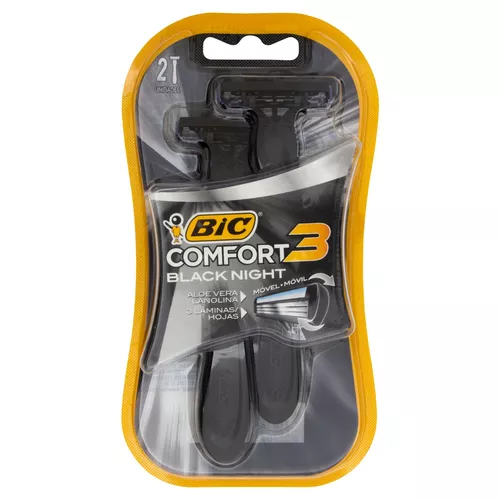 APARELHO DEPILADOR BIC COMFORT 3 BLACK NIGHT C/2