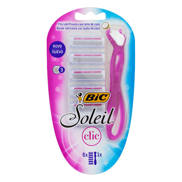 APARELHO DEPILADOR BIC SOLEIL CLIC RECARREGAVEL