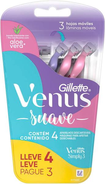APARELHO DEPILADOR GILLETTE VENUS3 SIMPLY LEVE 4 PAGUE 3