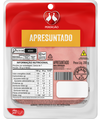 APRESUNTADO PERDIGAO FATIADO 200G