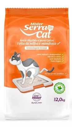 AREIA HIGIENICA MISTER SERRACAT GROSSA 2KG