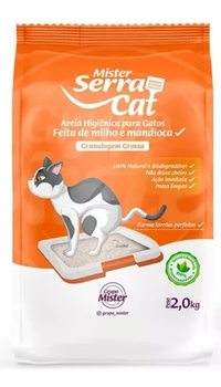AREIA HIGIENICA MISTER SERRACAT GROSSA 2KG