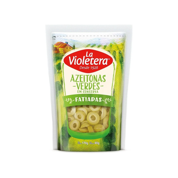 AZEITONA LA VIOLETERA VERDE FATIADA 80G