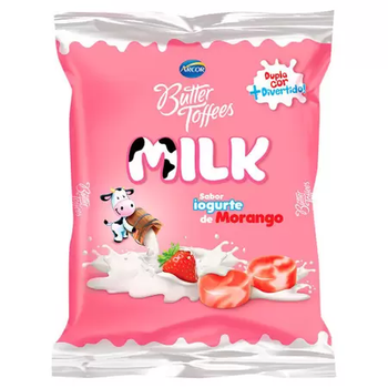 BALA ARCOR BUTTER TOFFEES MILK IOGURTE MORANGO 48G