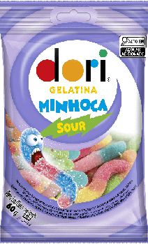 BALA DORI GELATINA MINHOCAS ACIDA 60G