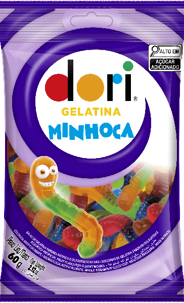 BALA DORI GELATINA MINHOCAS 60G