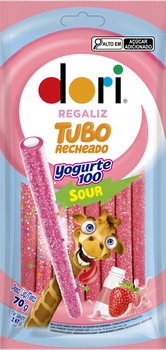 BALA DORI REGALIZ TUBO RECHEADO YOGURTE100 ACIDO 70G