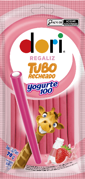 BALA DORI REGALIZ TUBO RECHEADO YOGURTE100 70G