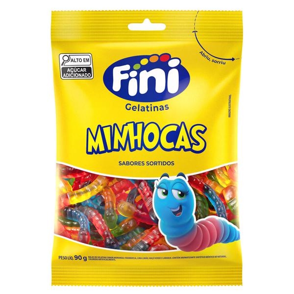 BALA FINI GELATINA MINHOCAS 90G