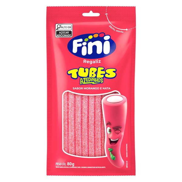 BALA FINI TUBES MORANGO CITRICO 80G