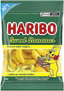 BALA HARIBO GELATINA BANANA 80G