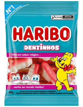 BALA HARIBO GELATINA DENTINHOS 80G