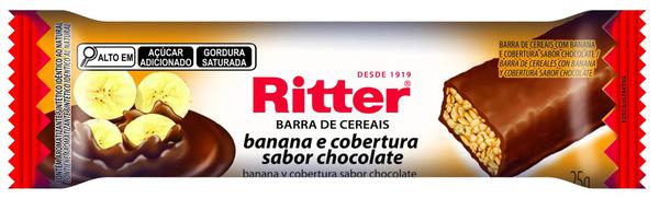 BARRA DE CEREAIS RITTER BANANA COBERTURA CHOCOLATE 25G