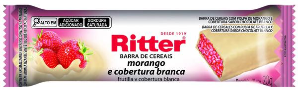 BARRA DE CEREAIS RITTER MORANGO COBERTURA BRANCA 20G