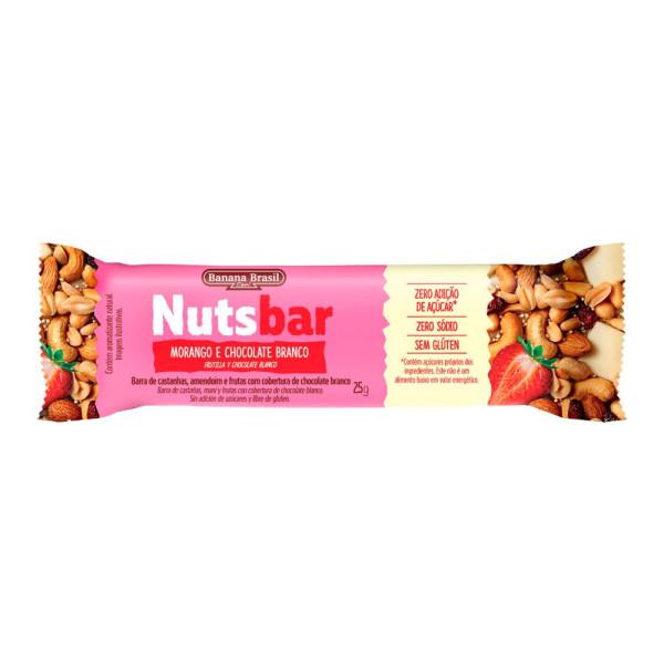 BARRA NUTS BAR CASTANHA/MORANGO/CHOCOLATE BRANCO 25G