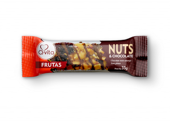 BARRA Q-VITA NUTS FRUTAS C/CHOCOLATE 33G