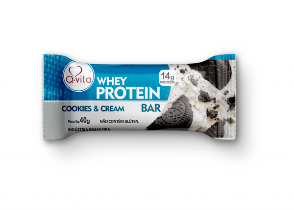 BARRA Q-VITA WHEY PROTEIN COOKIES & CREAM 40G