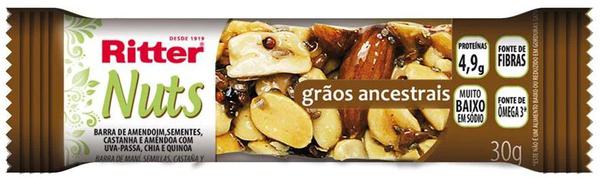 BARRA RITTER NUTS GRAOS ANCESTRAIS 30G