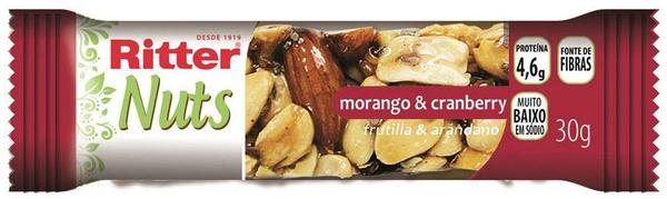 BARRA RITTER NUTS MORANGO/CRANBERRY 30G