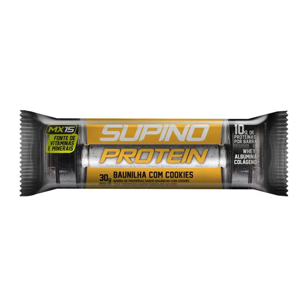BARRA SUPINO PROTEIN BAUNILHA C/COOKIES 40G