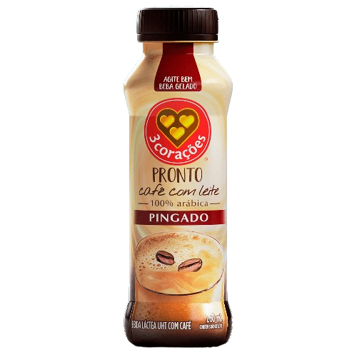 BEBIDA LACTEA 3 CORACOES CAFE C/LEITE PINGADO 260ML