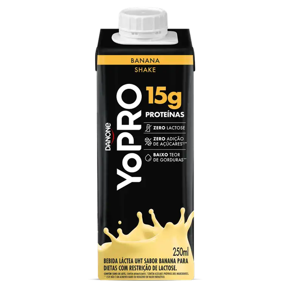 BEBIDA LACTEA DANONE YOPRO UHT ZERO BANANA 250ML