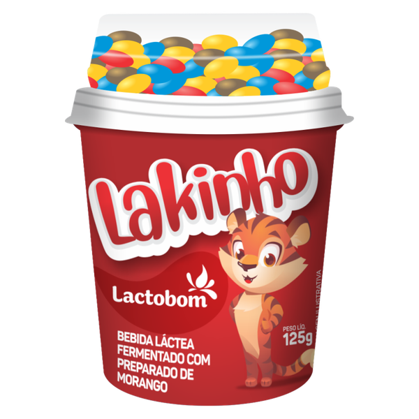 BEBIDA LACTEA LACTOBOM LAKINHO MORANGO FLOCOS COLORIDOS 125G