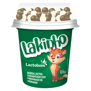BEBIDA LACTEA LACTOBOM LAKINHO MORANGO FLOCOS PRETO/BRANCO 125G