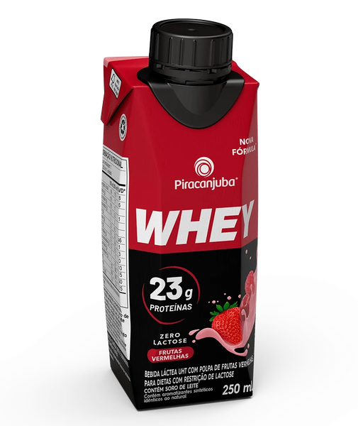 BEBIDA LACTEA PIRACANJUBA WHEY ZERO LACTOSE FRUTAS VERMELHAS 250ML