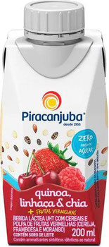 BEBIDA LACTEA PIRACANJUBA ZERO CEREAIS POLPA FRUTAS VERMELHAS 200ML