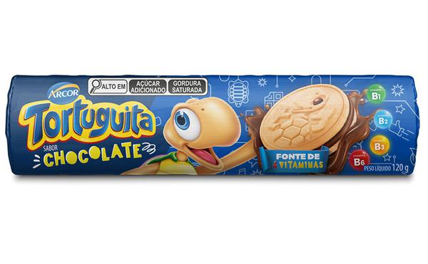 BISCOITO ARCOR TORTUGUITA RECHEADO CHOCOLATE 120G