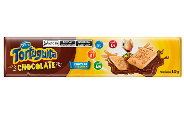 BISCOITO ARCOR TORTUGUITA RECHEADO CHOCOLATE 130G
