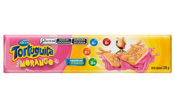 BISCOITO ARCOR TORTUGUITA RECHEADO MORANGO 130G