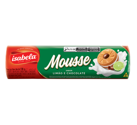 BISCOITO ISABELA MOUSSE LIMAO/CHOCOLATE 130G