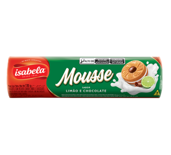 BISCOITO ISABELA MOUSSE LIMAO/CHOCOLATE 130G