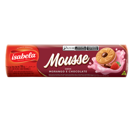 BISCOITO ISABELA MOUSSE MORANGO/CHOCOLATE 130G