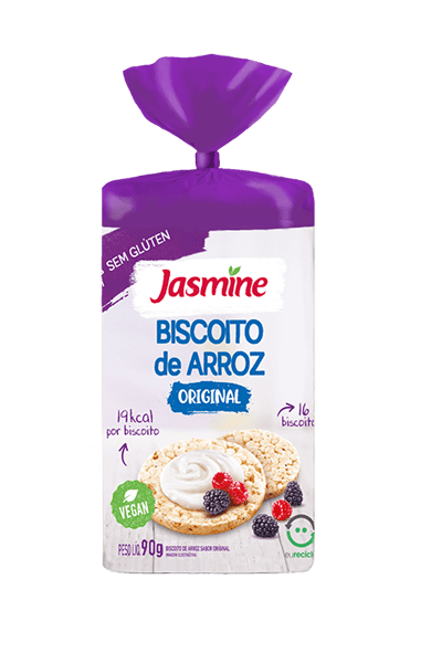 BISCOITO ARROZ JASMINE S/GLUTEN ORIGINAL 90G