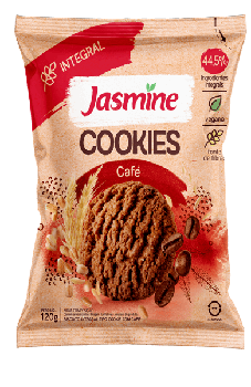 BISCOITO JASMINE COOKIES INTEGRAL CAFE 120G